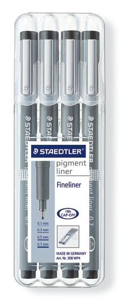 10070260 Pen Pigment Liner Set/4 Sizes