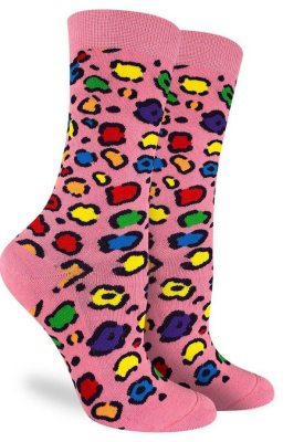 Sock Womens Leopard Rainbow
